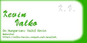 kevin valko business card